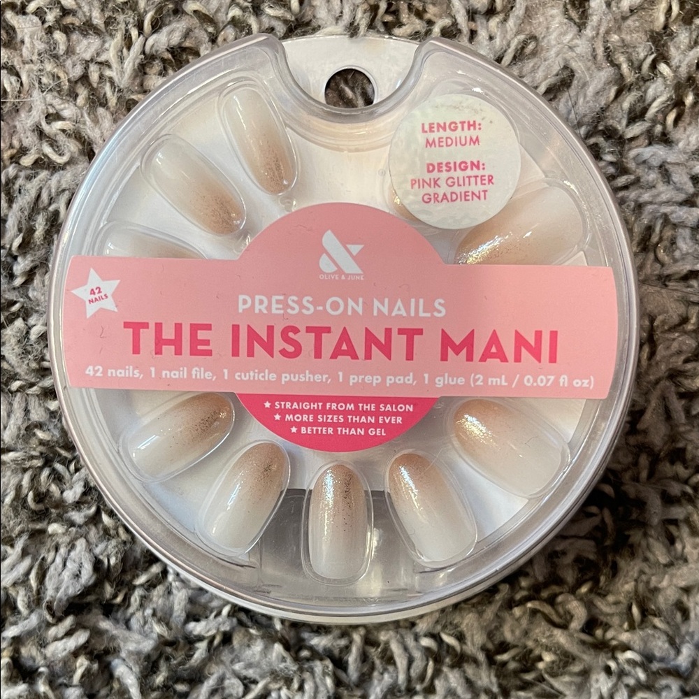 The Instant Mani Press-On Nails - Pink Glitter Gradient